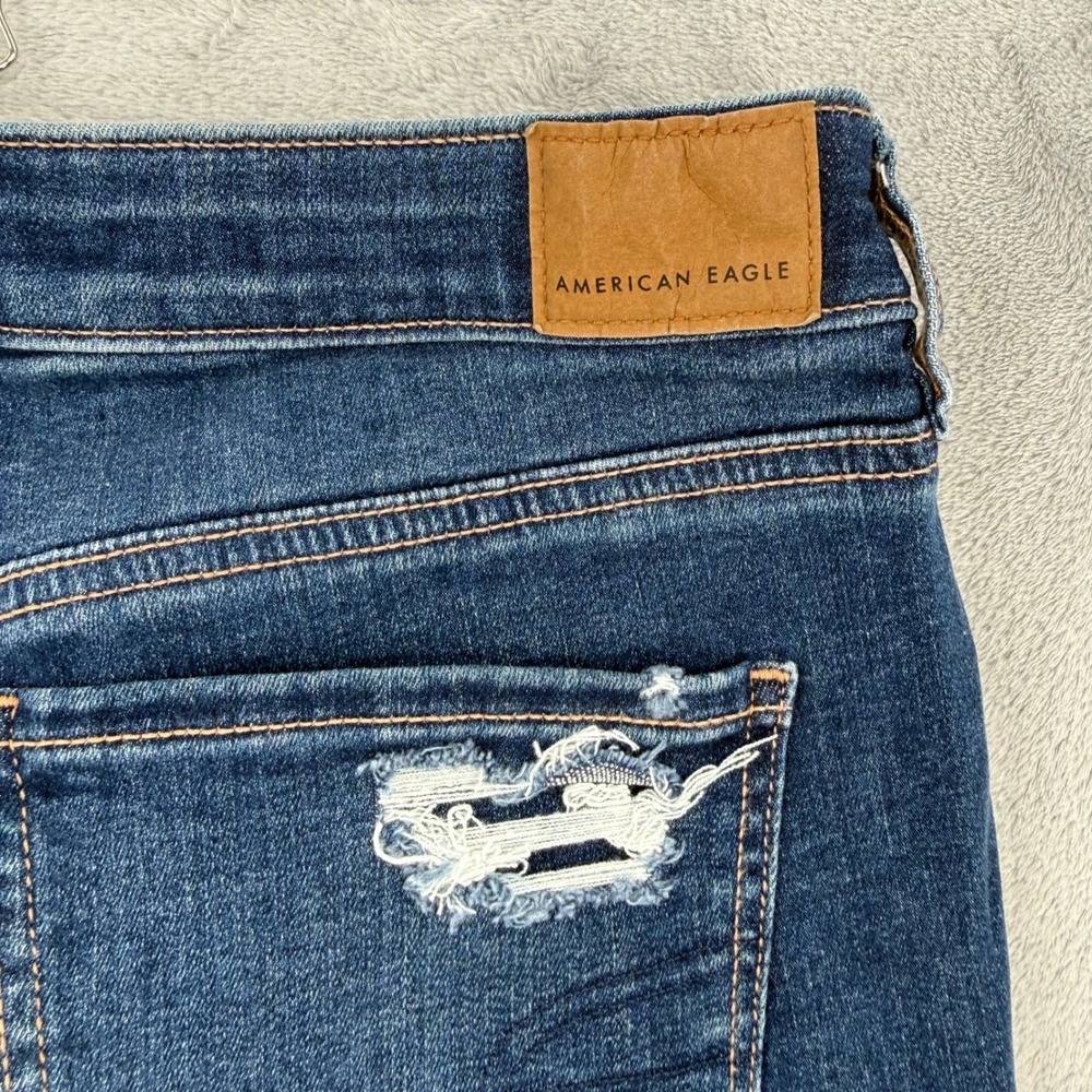 American Eagle Next Level Stretch Distressed Jeggings Skinny Jeans Sz 10 Short - Picture 13 of 16